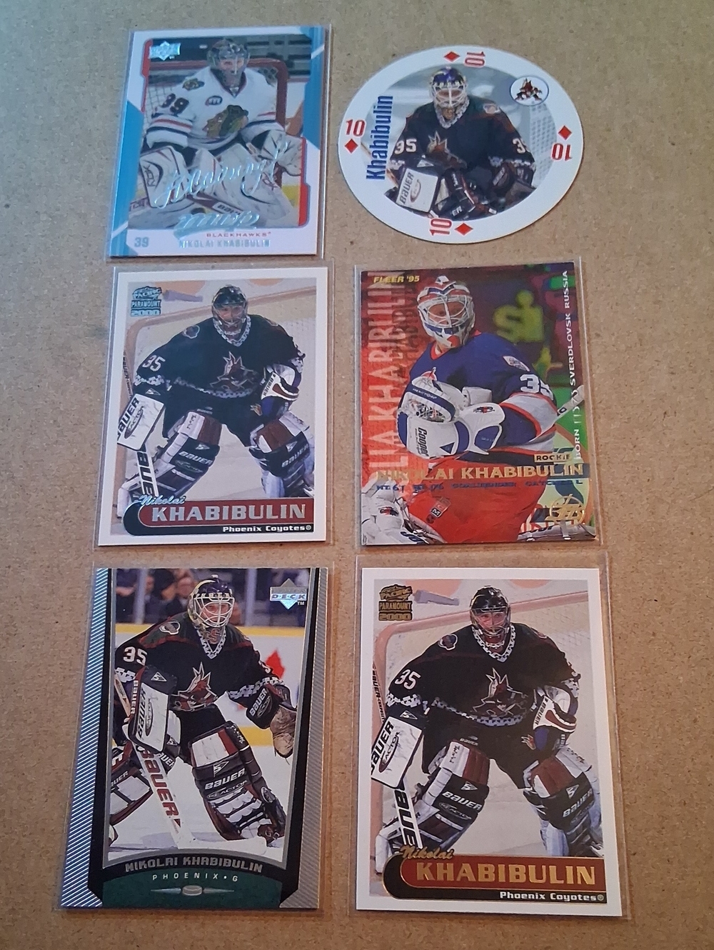 Nikolai Khabibulin Hockey Card Lot - Black & White Goalie Set